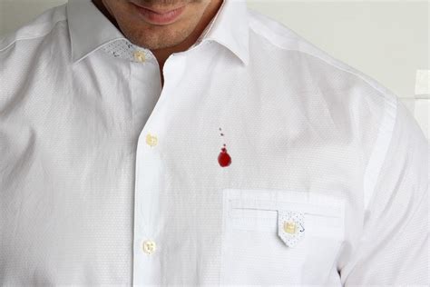 permanent blood stain on shirt